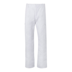 Pantaloni multitasche unisex in cotone e poliestere 200 g/m2 Velilla color bianco seconda vista