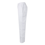 Pantaloni multitasche unisex in cotone e poliestere 200 g/m2 Velilla color bianco terza vista