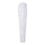 Pantaloni multitasche unisex in cotone e poliestere 200 g/m2 Velilla color bianco quarta vista