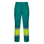 Pantaloni da lavoro unisex in poliestere e cotone 190 g/m2 Velilla color verde seconda vista