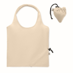 Borsa pieghevole per la spesa in cotone riciclato e rPET 140 g/m² color beige