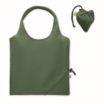 Borsa compatta e pieghevole per la spesa in cotone riciclato 140 g/m² color verde scuro