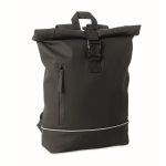 Zaino rolltop con striscia riflettente e tasca impermeabile PC 15'' color nero