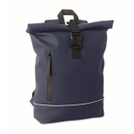 Zaino rolltop con striscia riflettente e tasca impermeabile PC 15'' color blu