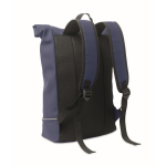 Zaino rolltop con striscia riflettente e tasca impermeabile PC 15'' color blu decima vista