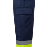 Pantaloni da lavoro unisex in cotone e poliestere da 190 g/m2 Velilla color giallo quinta vista