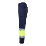 Pantaloni da lavoro unisex in poliestere e cotone 210 g/m2 Velilla color giallo terza vista