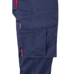 Pantaloni da lavoro multitasche con dettagli colorati 240 g/m2 Velilla color rosso quinta vista