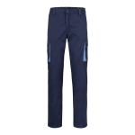 Pantaloni da lavoro multitasche con dettagli colorati 240 g/m2 Velilla color azzurro immagine con logo 3