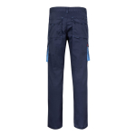 Pantaloni da lavoro multitasche con dettagli colorati 240 g/m2 Velilla color azzurro seconda vista