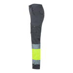 Pantaloni lavoro strisce riflettenti cotone poliestere 240g/m2 Velilla color grigio terza vista