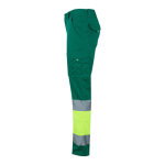 Pantaloni lavoro strisce riflettenti cotone poliestere 240g/m2 Velilla color verde terza vista