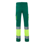 Pantaloni lavoro strisce riflettenti cotone poliestere 240g/m2 Velilla color verde