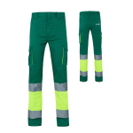 Pantaloni lavoro strisce riflettenti cotone poliestere 240g/m2 Velilla vista principale