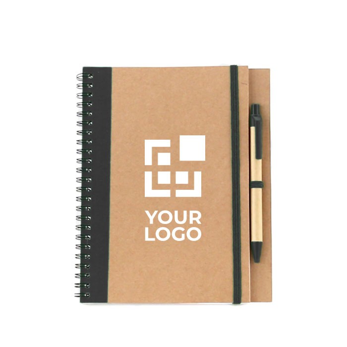 Quaderno a righe con elastico, Logo Personalizzato