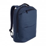 Zaino con due tasche frontali con zip e scomparto per pc da 15'' color blu settima vista