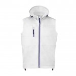 Gilet soft shell con cappuccio e interno in micropile 300 g/m² color bianco prima vista