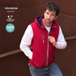 Gilet soft shell con cappuccio e interno in micropile 300 g/m² color nero