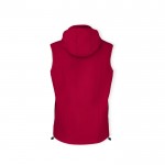 Gilet soft shell con cappuccio e interno in micropile 300 g/m² color rosso terza vista