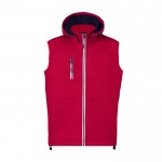 Gilet soft shell con cappuccio e interno in micropile 300 g/m² color rosso prima vista