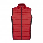 Gilet imbottito in soft shell e poliestere con fianco e dettagli neri color rosso prima vista