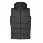 Gilet in 100% rPET resistente all'acqua con cappuccio regolabile color nero prima vista