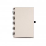 Block notes A5 con pagine neutre fatto con cartoni del latte riciclati color beige