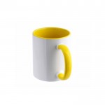 Tazza in ceramica da sublimare con interno e manico colorato da 325ml color giallo