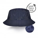 Cappello reversibile stile bob in nylon con fodera interna in pile color blu mare