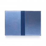 Copertina portadocumenti in PVC con 2 scomparti interni trasparenti color blu mare