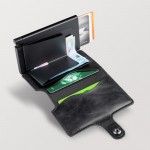 Portafoglio in pelle sintetica con porta carte e protezione RFID color nero