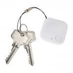 Portachiavi in ABS con tracker wireless con funzione autoscatto color bianco seconda vista