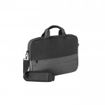 Borsa porta pc 15'' in poliestere riciclato con fascia per il trolley color grigio