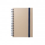 Block notes A5 a righe con spirale e copertina in canna da zucchero color blu prima vista