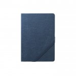 Taccuino A5 a righe con copertina rigida in carta kraft lavabile FSC™ color blu prima vista