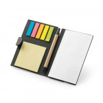 Set per appunti con penna e post-it color nero personalizzato