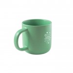 Tazza piccola in ceramica con finitura opaca ed effetto rustico 90ml color verde chiaro  immagine con logo