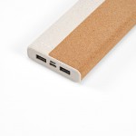 Powerbank in sughero e paglia di grano con porta USB color naturale