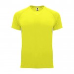 T-shirt tecnica da bambino in 100% poliestere da 135 g/m² Roly color giallo fluorescente