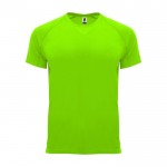 T-shirt tecnica da bambino in 100% poliestere da 135 g/m² Roly color verde fluorescente