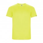 Maglietta tecnica da bambino in poliestere riciclato da 135 g/m² Roly color giallo fluorescente