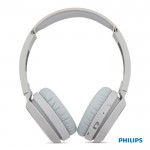 Cuffie wireless pieghevoli con pulsante Bass Boost della Philips color bianco terza vista