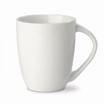 Tazza bianca di ceramica con manico triangolare fatta in EU 270ml color bianco