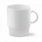 Tazza di porcellana bianca impilabile prodotta in Europa da 250ml color bianco