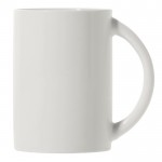 Mug di porcellana bianca con manico a mezza luna prodotta in EU 300ml color bianco seconda vista