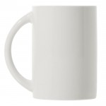 Mug di porcellana bianca con manico a mezza luna prodotta in EU 300ml color bianco quarta vista