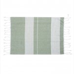 Telo di cotone organico 175g/m² tipo Hammam con motivo a righe 50x70cm color verde