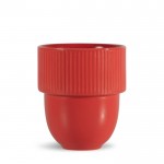 Tazza in gres impilabile con design originale in molti colori da 270ml color rosso