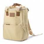 Zaino frigo in tela con maniglia resistente e vari scomparti da 23l color beige