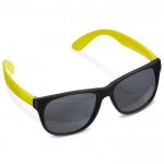 Occhiali da sole con stanghette colorate e protezione UV400 color giallo fluorescente